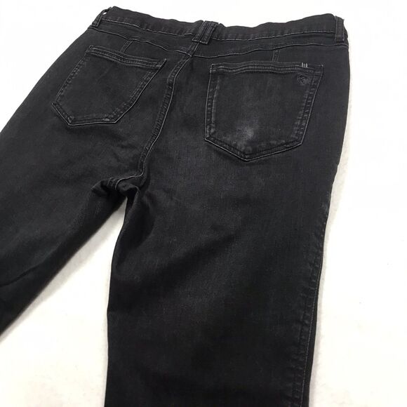 KUHL Black Jeans Women 14 Reg (33x30) Taper Stretch Denim Dark Academia Goth - Picture 8 of 16